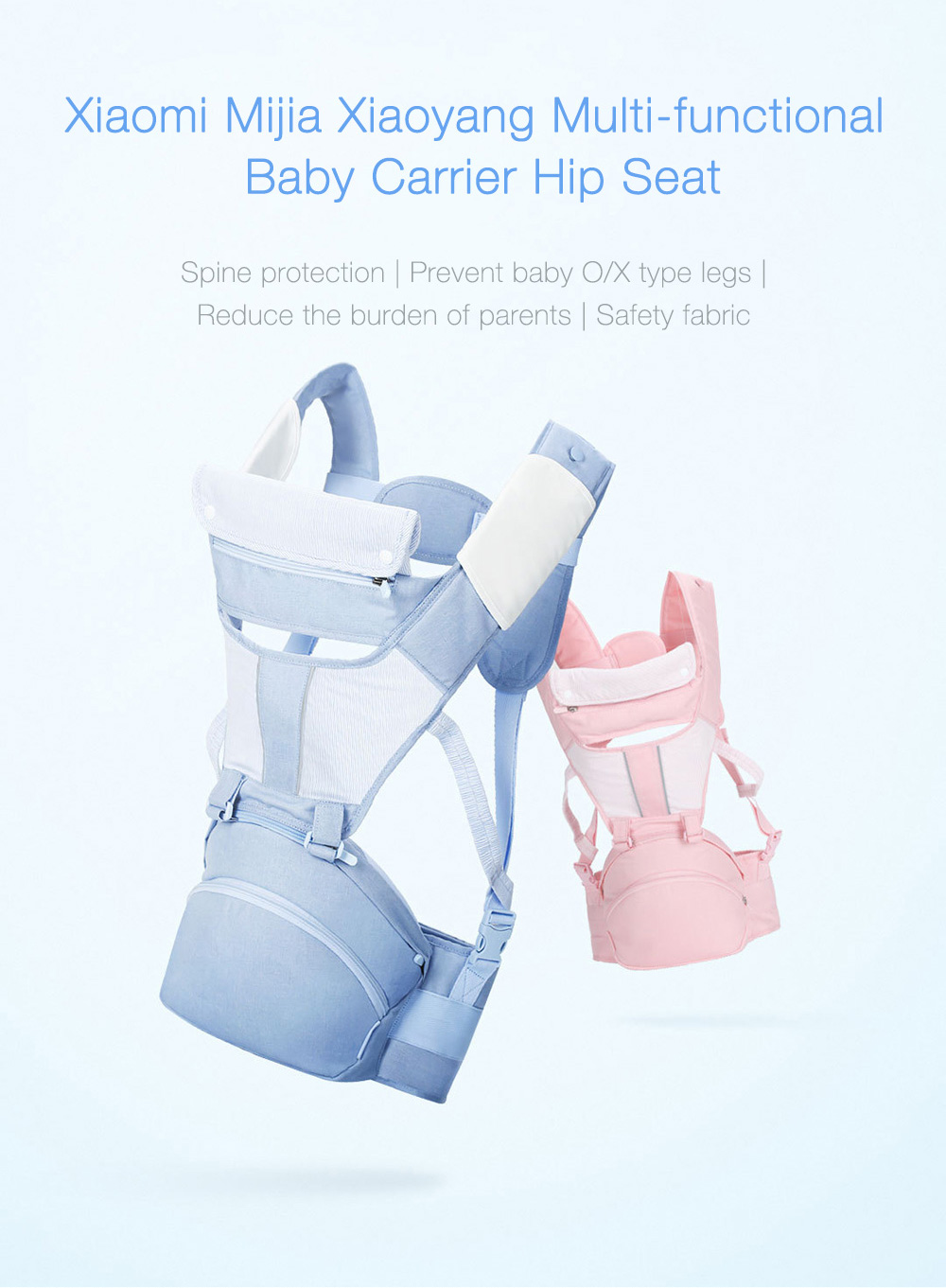 Xiaomi Mijia Xiaoyang Multi-functional Baby Carrier Hip Seat 360 Degree Ergonomic Spine Protection Backpack Kangaroo Rucksack -Blue