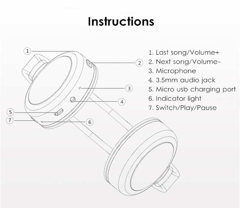 AEC BQ668 On-ear Bluetooth Headphones with Mic HiFi Noise Cancelling Aux-in Heavy Bass - Black