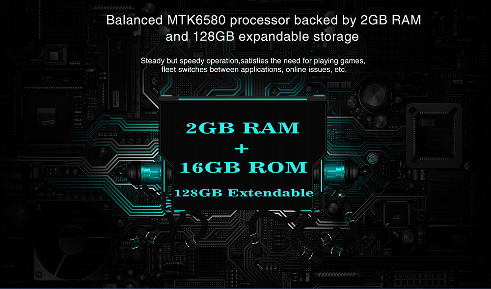 UHANS MX 5.2 Inch Smartphone HD Screen MTK6580 Quad Core 2GB RAM 16GB ROM 8.0MP Cam Android 7.0 Touch ID 3000mAh - Black