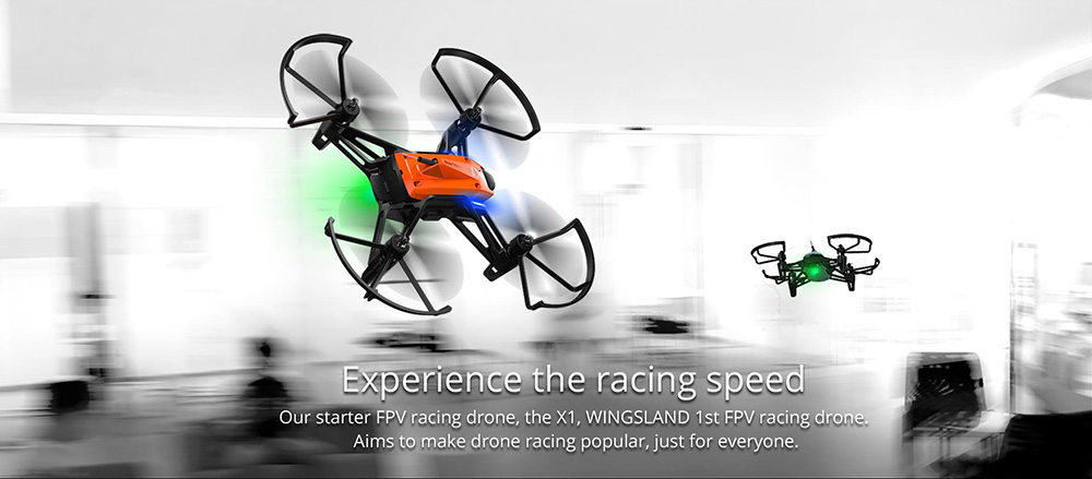 Wingsland X1 WIFI FPV Micro Module Racing Drone with Optical Flow Positioning BNF - Orange