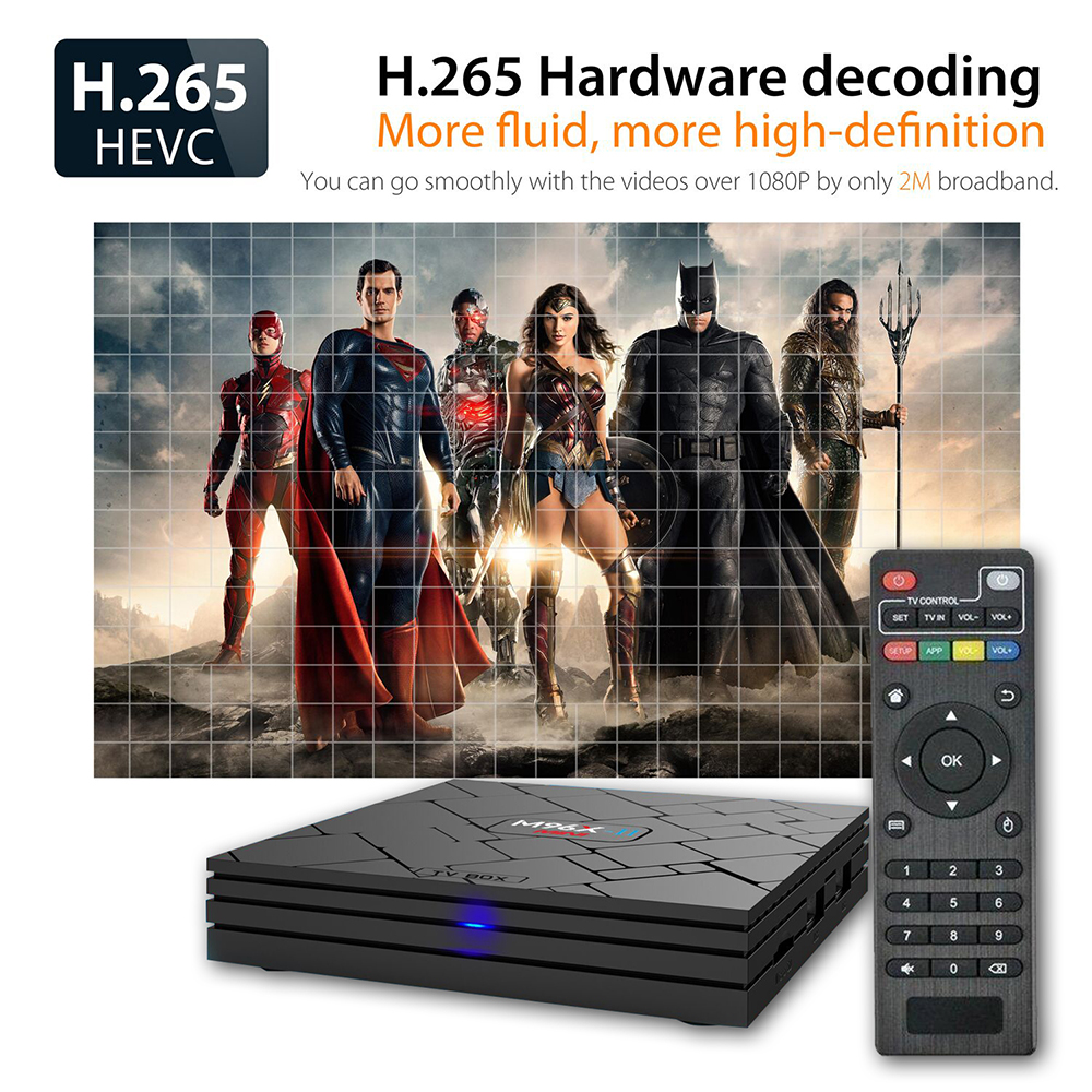 M96X-II MINI KODI 17.3 2GB/16GB Android 7.1 Amlogic S905X 4K TV BOX 802.11b/g/n LAN VP9 HDMI - Black
