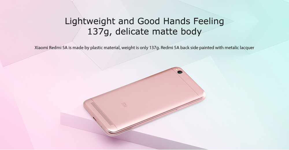 Xiaomi Redmi 5A 5.0 Inch 4G LTE Smartphone MIUI 9.0 Qualcomm Snapdragon 425 Quad Core HD Screen 2GB RAM 16GB ROM 13.0MP Cam - Champagne Gold