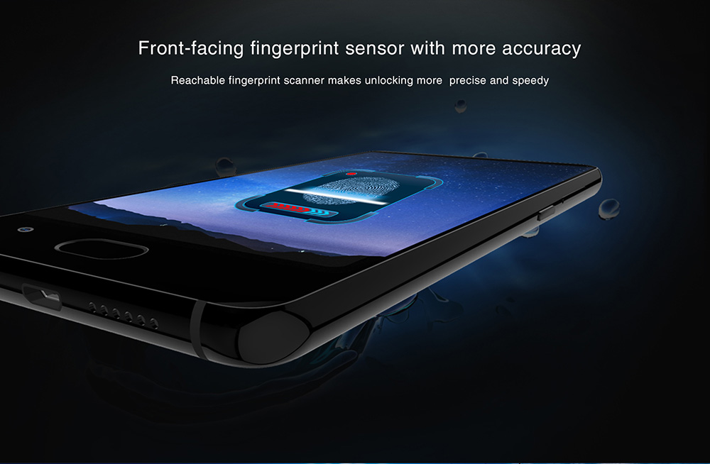 UHANS MX 5.2 Inch Smartphone HD Screen MTK6580 Quad Core 2GB RAM 16GB ROM 8.0MP Cam Android 7.0 Touch ID 3000mAh - Black