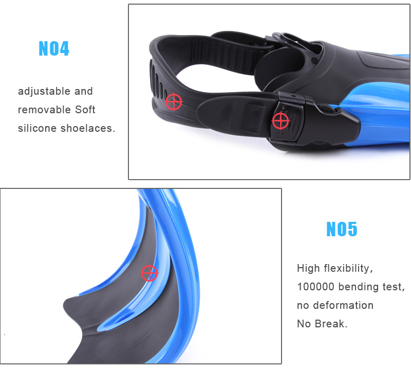 Whale Paired Men / Women Open Heel Diving Fins Flippers Equipment Size 8-13 - Red