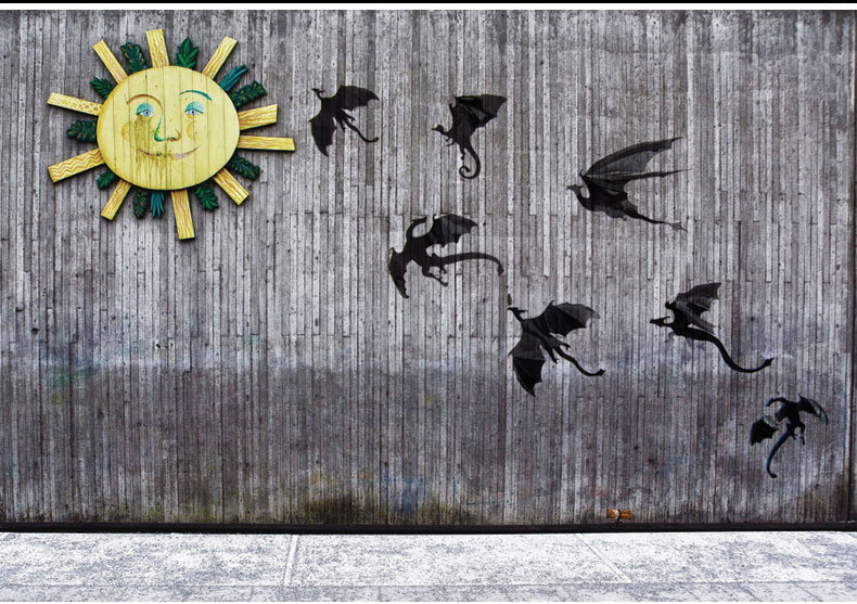 7PCS Halloween Dragon 3D Wall Sticker Waterproof Removeable Stick Art Mural Claw Sticker Home Decor
