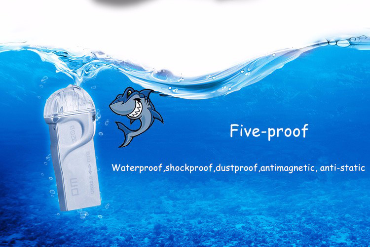 DM PD017 OTG USB 3.0 32GB USB Flash Drive Smartphone Pen Drive Micro USB Portable Storage Memory Metal USB Stick -Silver