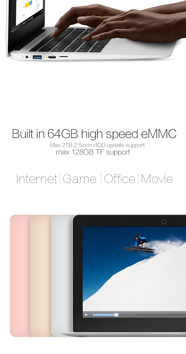 VOYO I3 Notebook Windows 10 Celeron N3350 14.1 Inch Quad Core MT6753 1.5GHz 4GB RAM 64GB ROM -