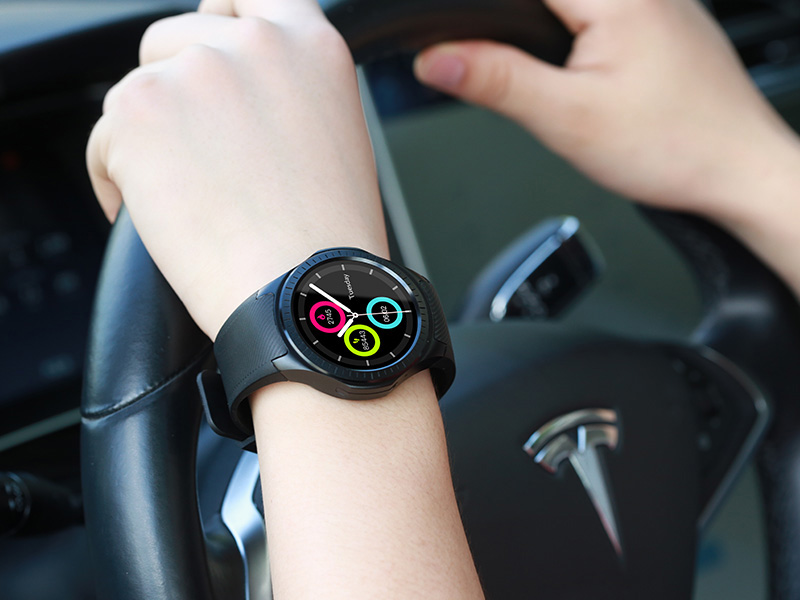 L1 GPS Bluetooth MTK2503 64MB RAM 128MB ROM 16GB TF Card SMS Reminder Siri Multi-mode Sports Smart Watch - Black