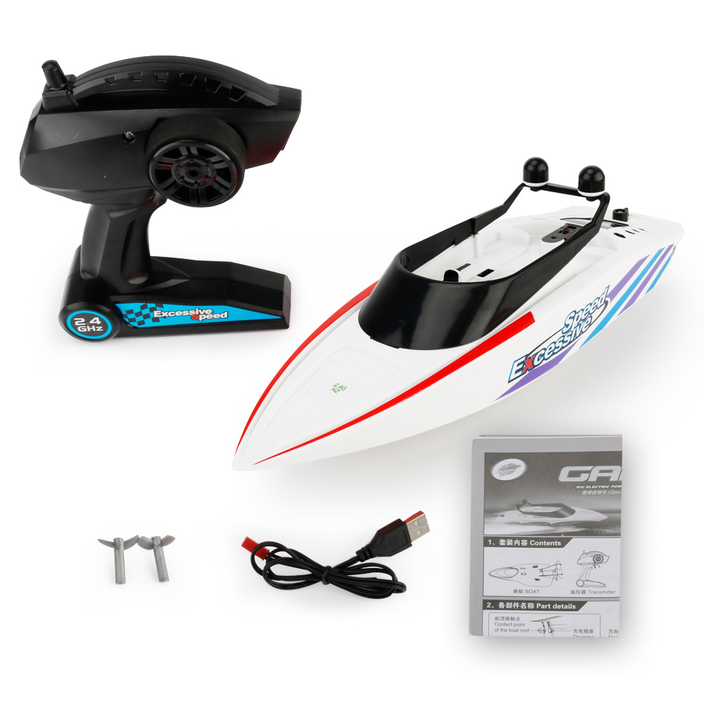 CREATE TOYS 3323 2.4G 4CH Brushed RC Racing Boat RTR - White