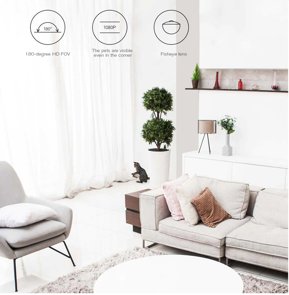 Xiaomi Mijia Aqara Smart 1080P IP Camera Linkage Alarm 180 Degree Zigbee Night Vision Home Security Camera -White