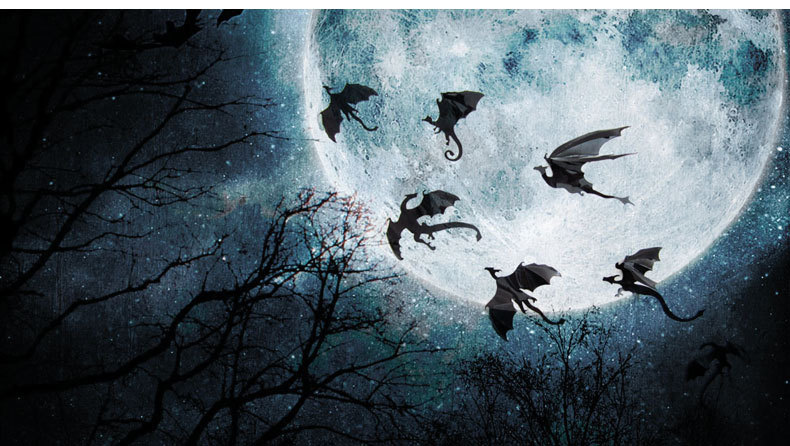 7PCS Halloween Dragon 3D Wall Sticker Waterproof Removeable Stick Art Mural Claw Sticker Home Decor