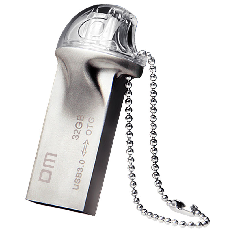 DM PD016 OTG USB 3.0 32GB USB Flash Drive Smartphone Pen Drive USB Portable Storage Memory Card Metal USB Stick -Silver