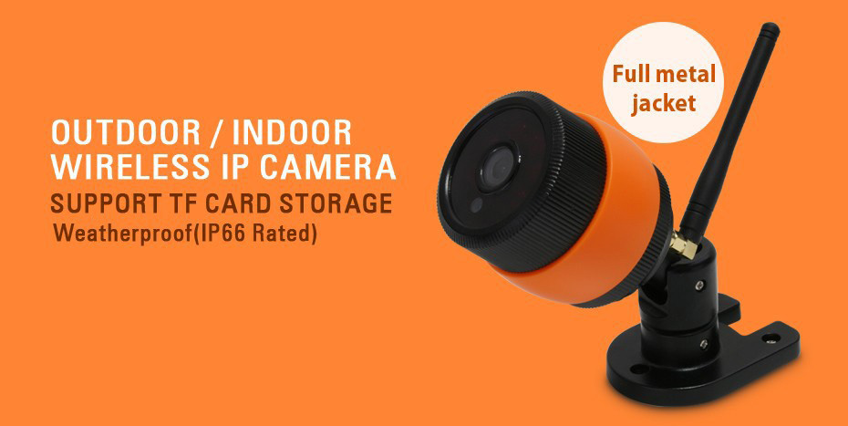 VESKYS B130 960P WiFi IP Camera Corridor Monitor 1.3MP CMOS IP65 Waterproof Night Vision NVR Storage Security Camera -Black+Orange