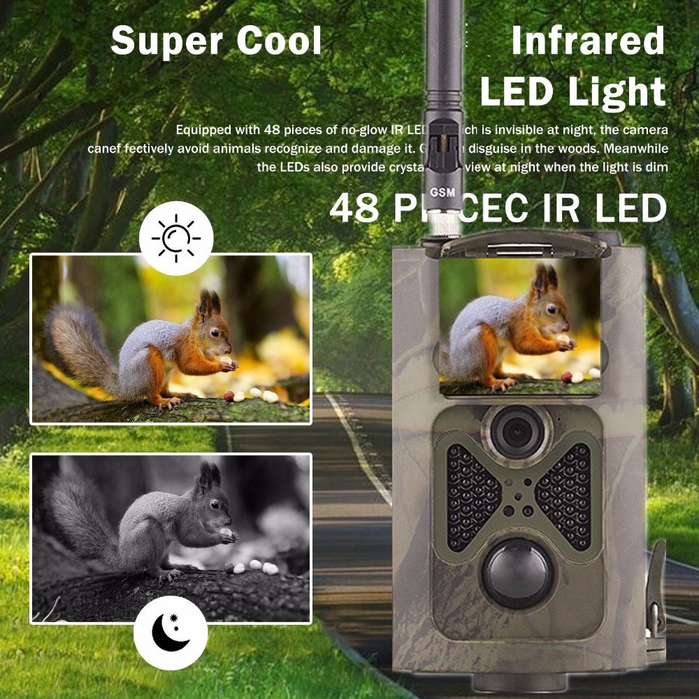 HC-550M Trail Cmaera 2.0 Inch TFT 1080P HD MMS 120 Degrees Wide Angle Infrared Monitoring Hunting Camera - Camouflage