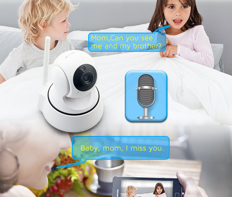 VESKYS C200 1080P WiFi IP Camera 2.0MP CMOS PnP Baby Monitor APP Control Two-way Audio Security Camera -White