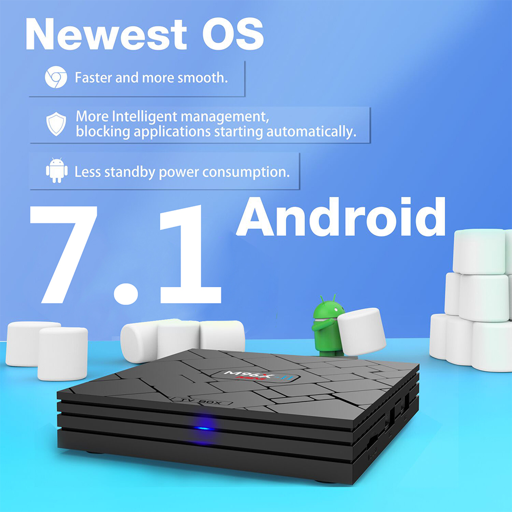 M96X-II MINI KODI 17.3 2GB/16GB Android 7.1 Amlogic S905X 4K TV BOX 802.11b/g/n LAN VP9 HDMI - Black