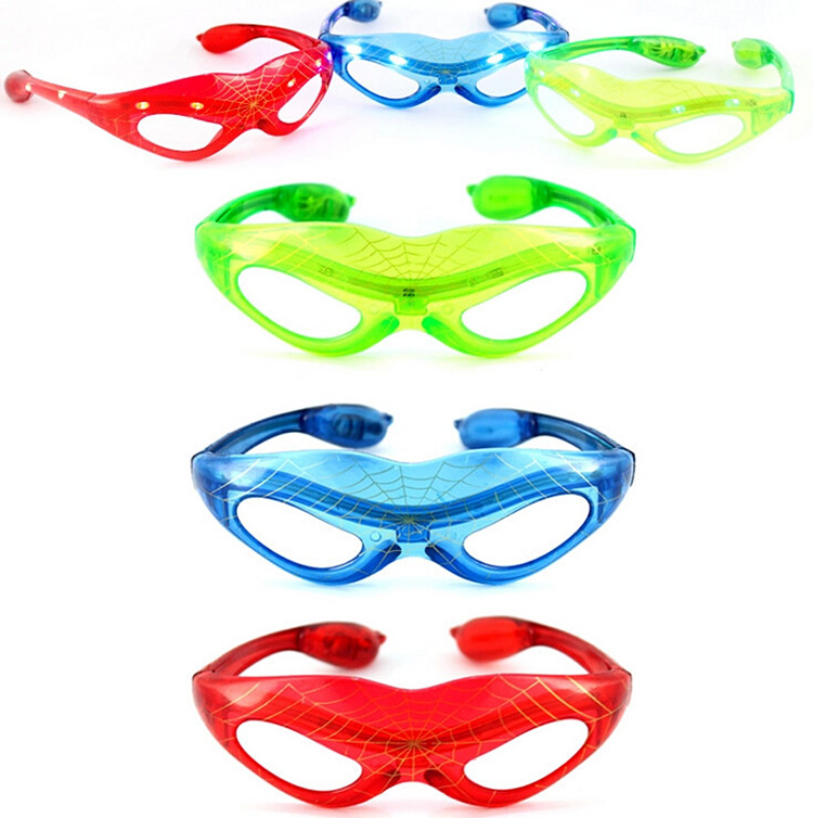 Halloween LED Spiderman Glasses Party Decoration Luminous Glasses -Green