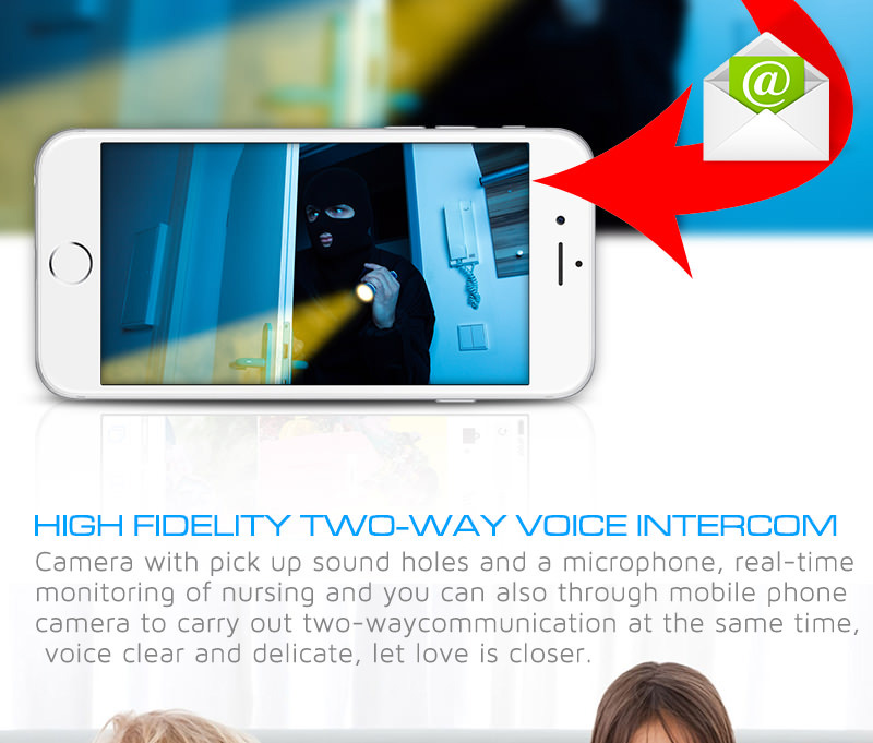 VESKYS C200 1080P WiFi IP Camera 2.0MP CMOS PnP Baby Monitor APP Control Two-way Audio Security Camera -White