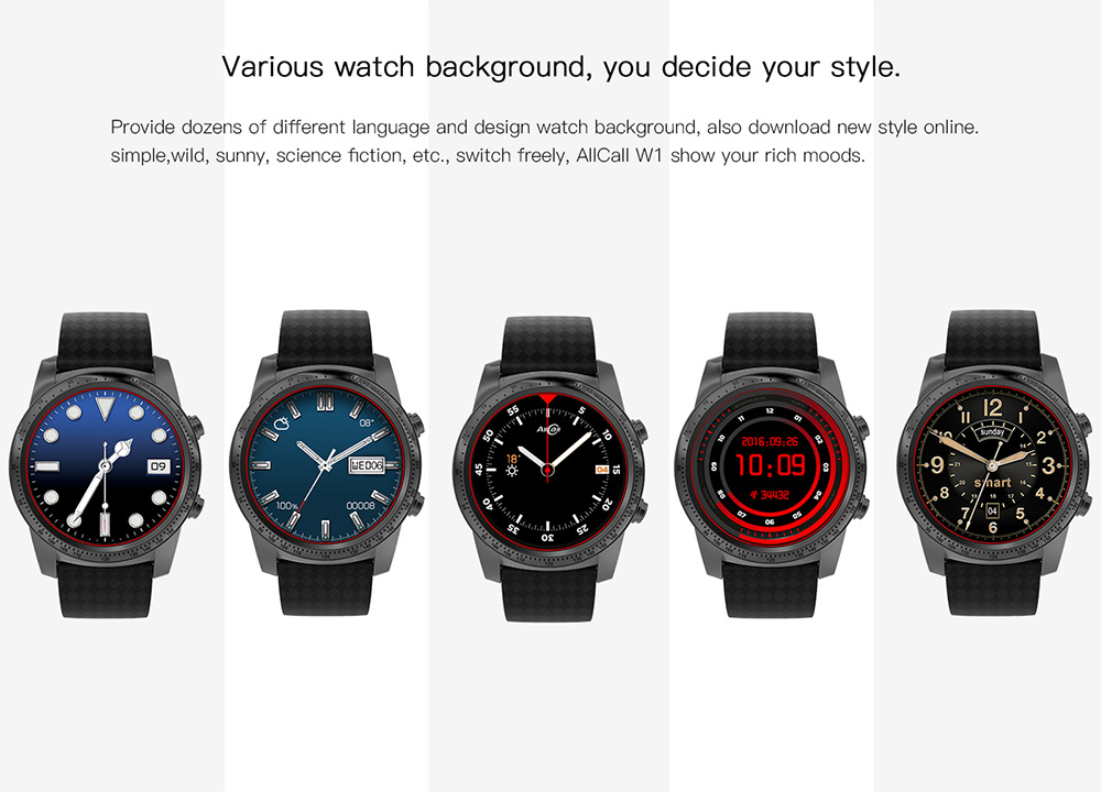 ALLCALL W1 3G Smartwatch Phone Android 5.1 MTK6580 Quad Core 1.3GHz 2GB RAM 16GB ROM GPS Bluetooth 4.0 - Siliver