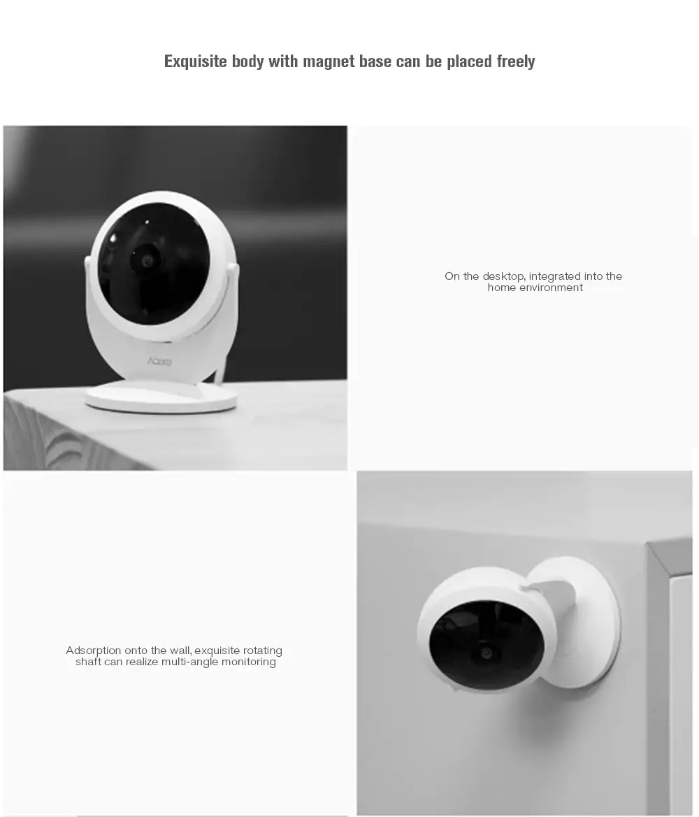 Xiaomi Mijia Aqara Smart 1080P IP Camera Linkage Alarm 180 Degree Zigbee Night Vision Home Security Camera -White