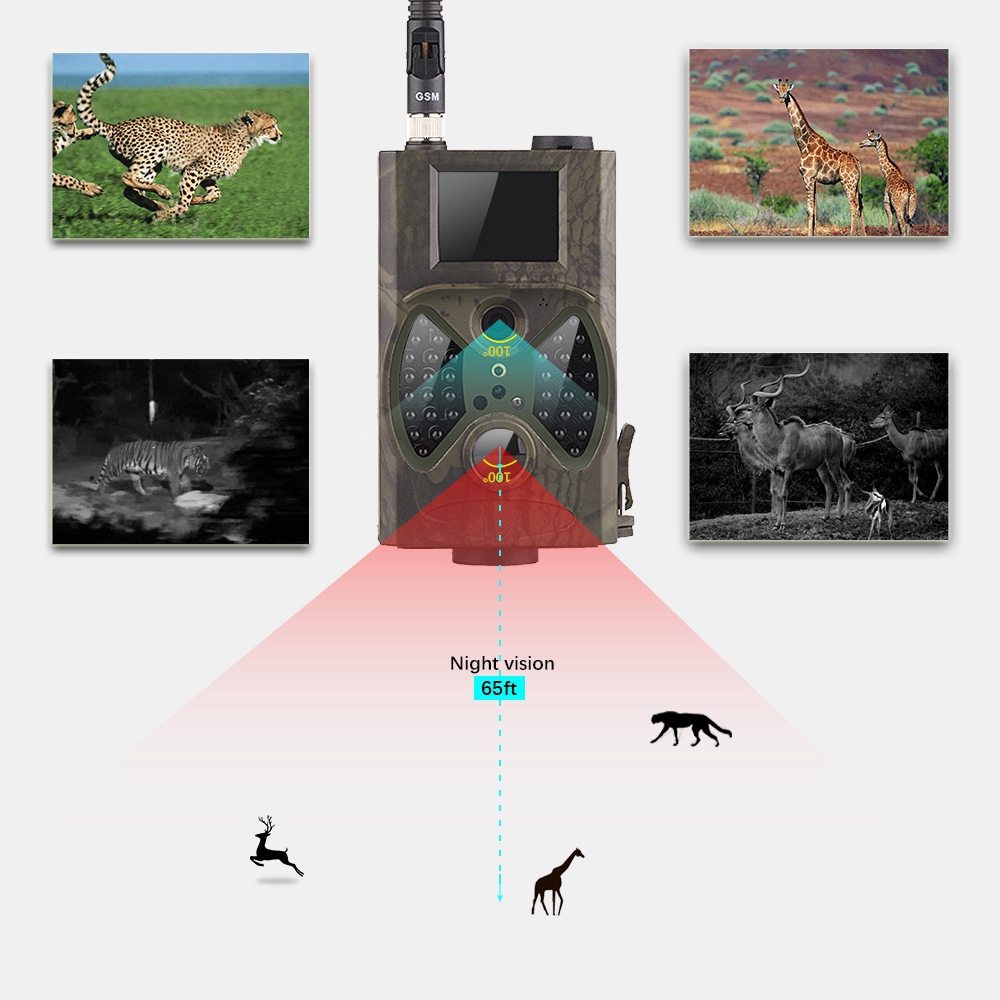 HC-350M Photo Trap Hunting Camera MMS HD 2G Band 60 Degrees Wide Angle Trail 1080P 16MP Outdoor Video Camera - Camouflage