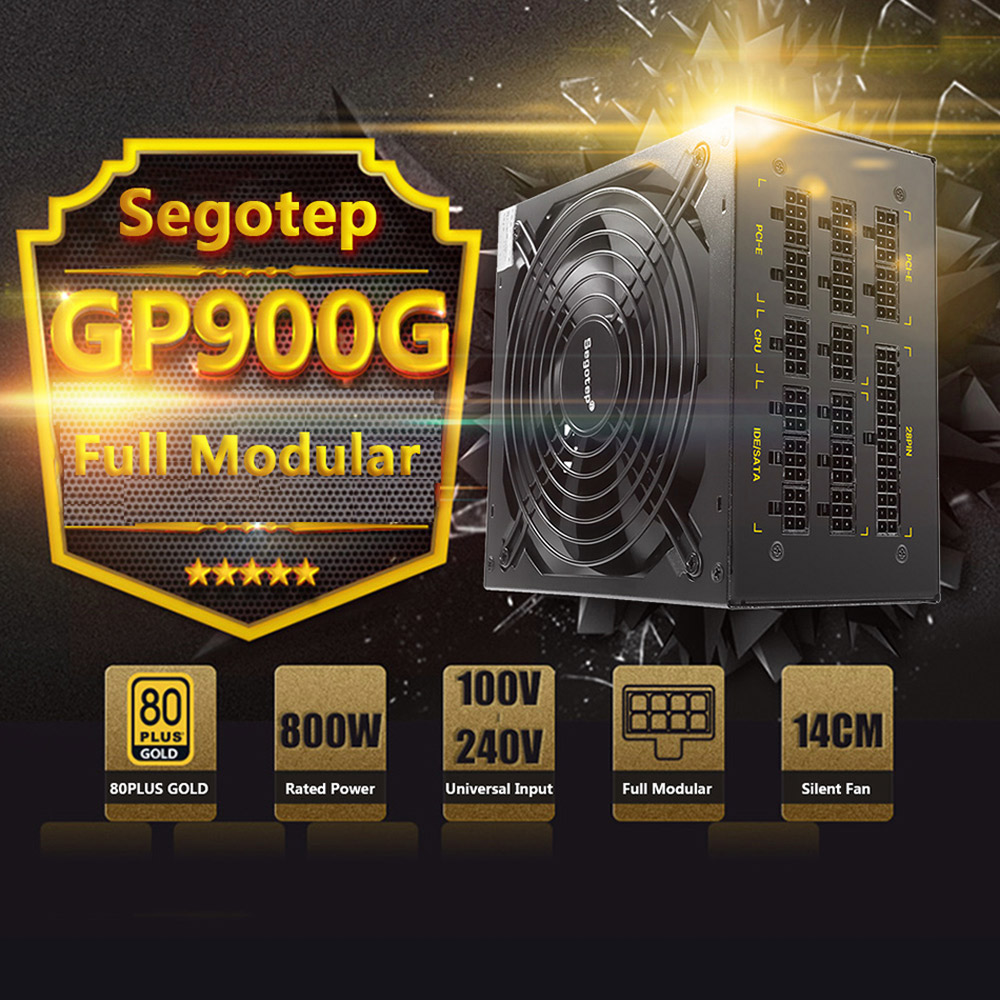 Segotep GP900G 800W Full Modular ATX PC Power Supply Gaming PSU - Black