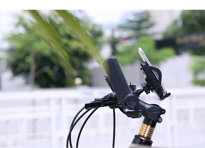 Remax RM-08 Universal Bicycle Mobile Phone Holder 360 Degree Rotation Portable Handlebar Bracket - Black + Yellow