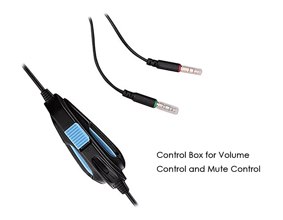 SADES SA-810 Gaming Headphones with Mic Stereo Bass Noise Canceling - Black + Blue