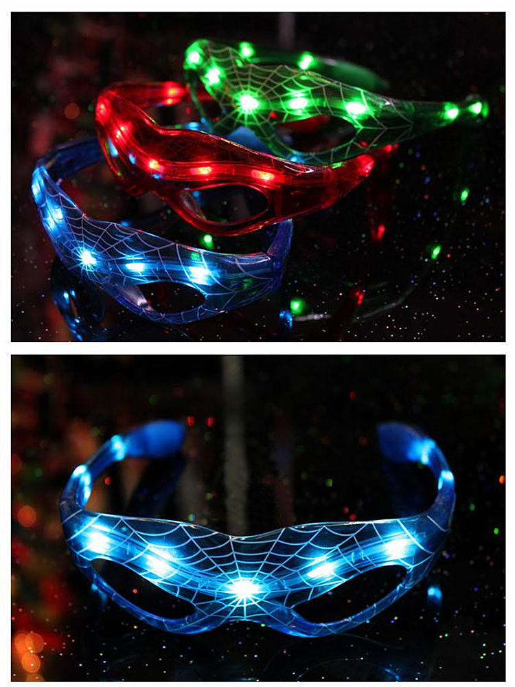 Halloween LED Spiderman Glasses Party Decoration Luminous Glasses -Green