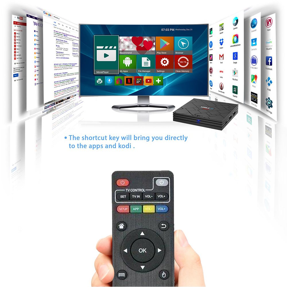 M96X-II MINI KODI 17.3 2GB/16GB Android 7.1 Amlogic S905X 4K TV BOX 802.11b/g/n LAN VP9 HDMI - Black