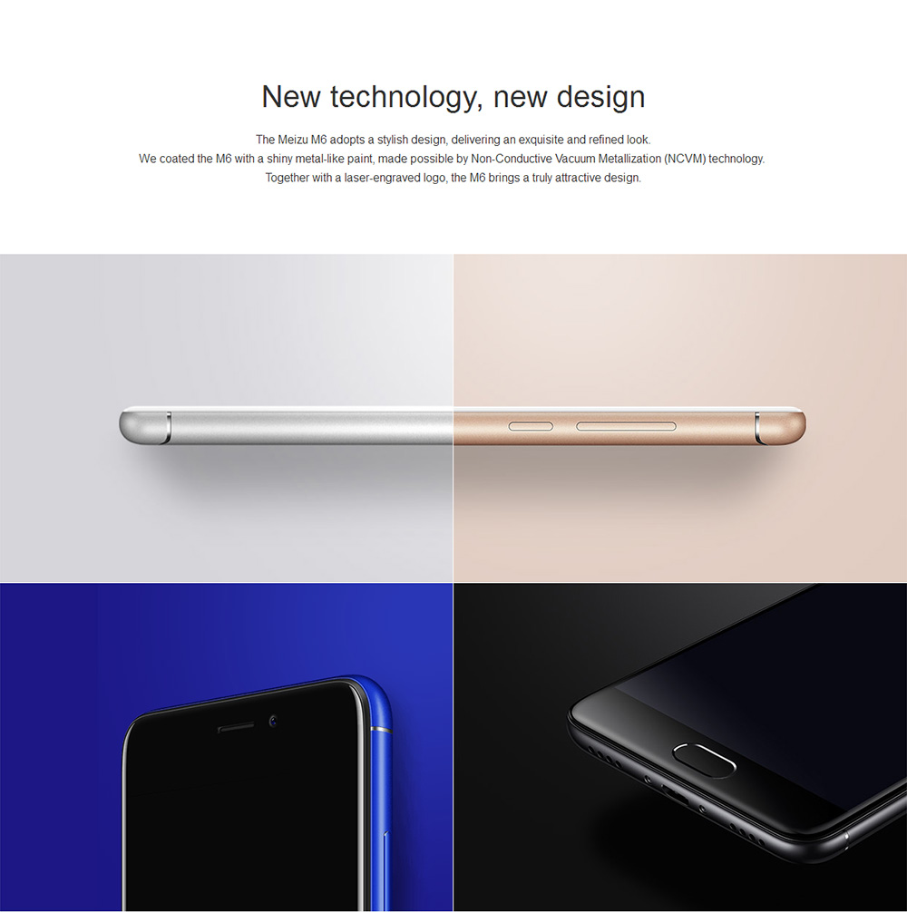MEIZU M6 5.2 Inch 4G LTE Smartphone 8.0MP+13.0MP Cam 2GB 16GB MT6750 Octa Core Android 7.0 Touch ID IR Remote Control VoLTE - Blue