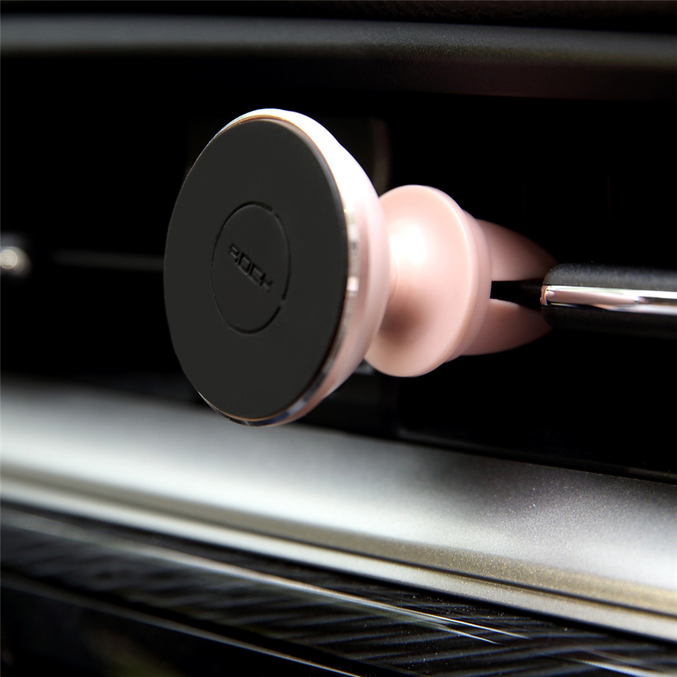 Rock Car Magnetic Phone Stand 360 Degree Rotatable Vehicle Vent Mounted Phone Bracket Holder - Gold