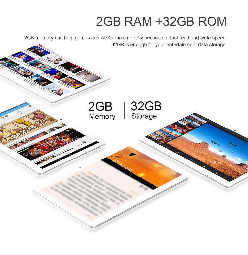 Teclast 98 10.1 Inch Screen Octa Core 1.5GHz Android 6.0 MT6753 Dual-band WIFI 2GB LPDDR2 RAM 32GB eMMC ROM - White