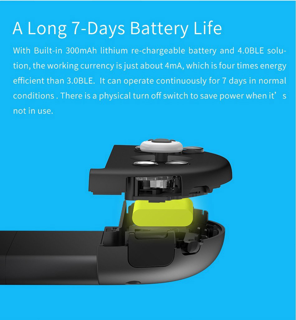 Wee Wireless Bluetooth Telescopic Gamepad Game Controller for Android System - Black