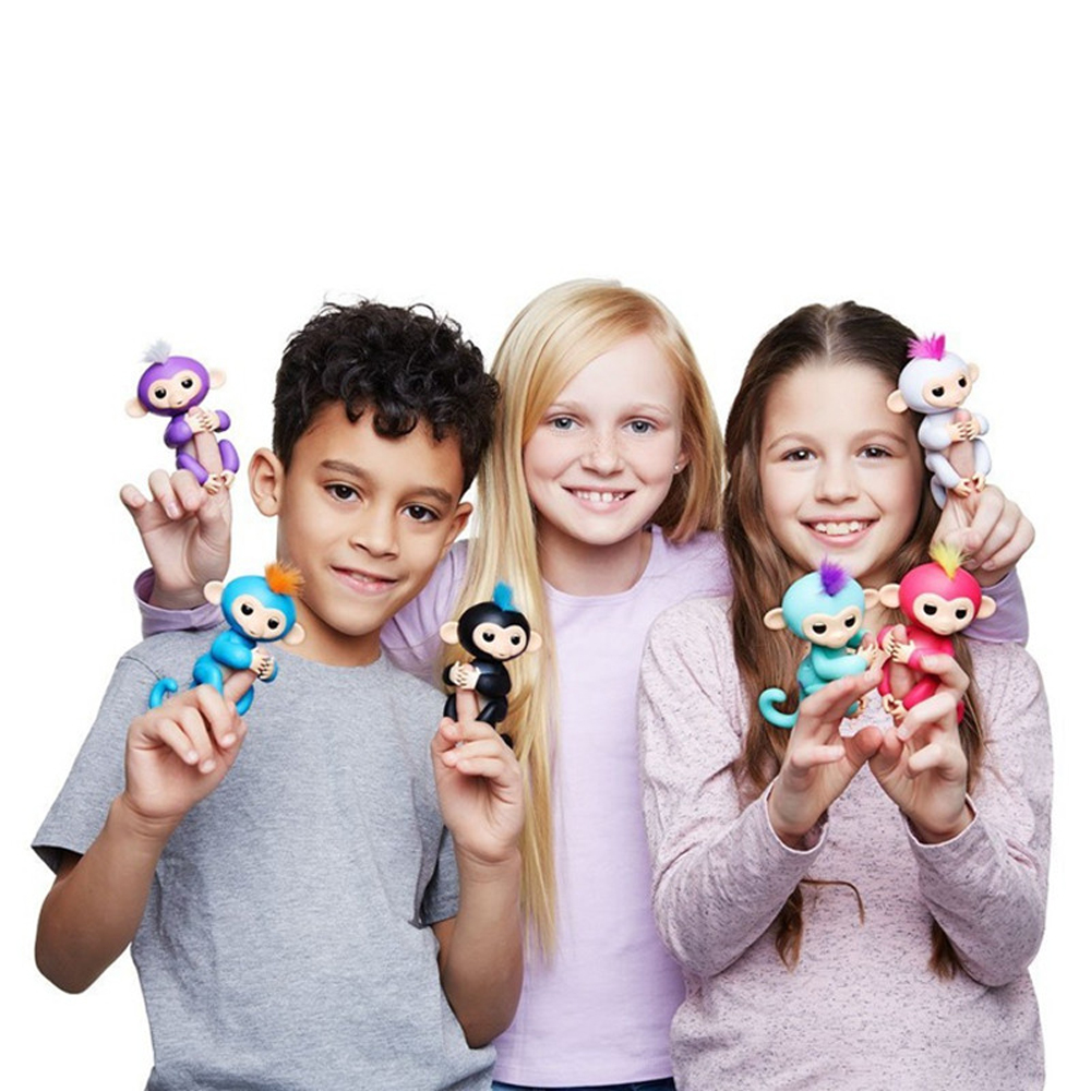 LED Fingerlings Baby Monkeys Colorful Fingerlings Toys Best Gifts for Kids - Black