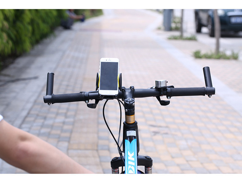 Remax RM-08 Universal Bicycle Mobile Phone Holder 360 Degree Rotation Portable Handlebar Bracket - Black + Yellow