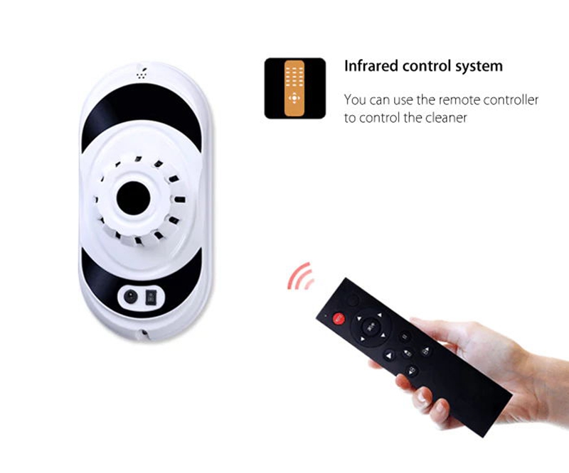 Cop Rose X4 Window Vacuum Cleaner Robot Anti-falling Vacuum Remote Control 650mAh Li-ion Battery -White/US Plug