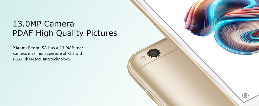 Xiaomi Redmi 5A 5.0 Inch 4G LTE Smartphone MIUI 9.0 Qualcomm Snapdragon 425 Quad Core HD Screen 2GB RAM 16GB ROM 13.0MP Cam - Champagne Gold
