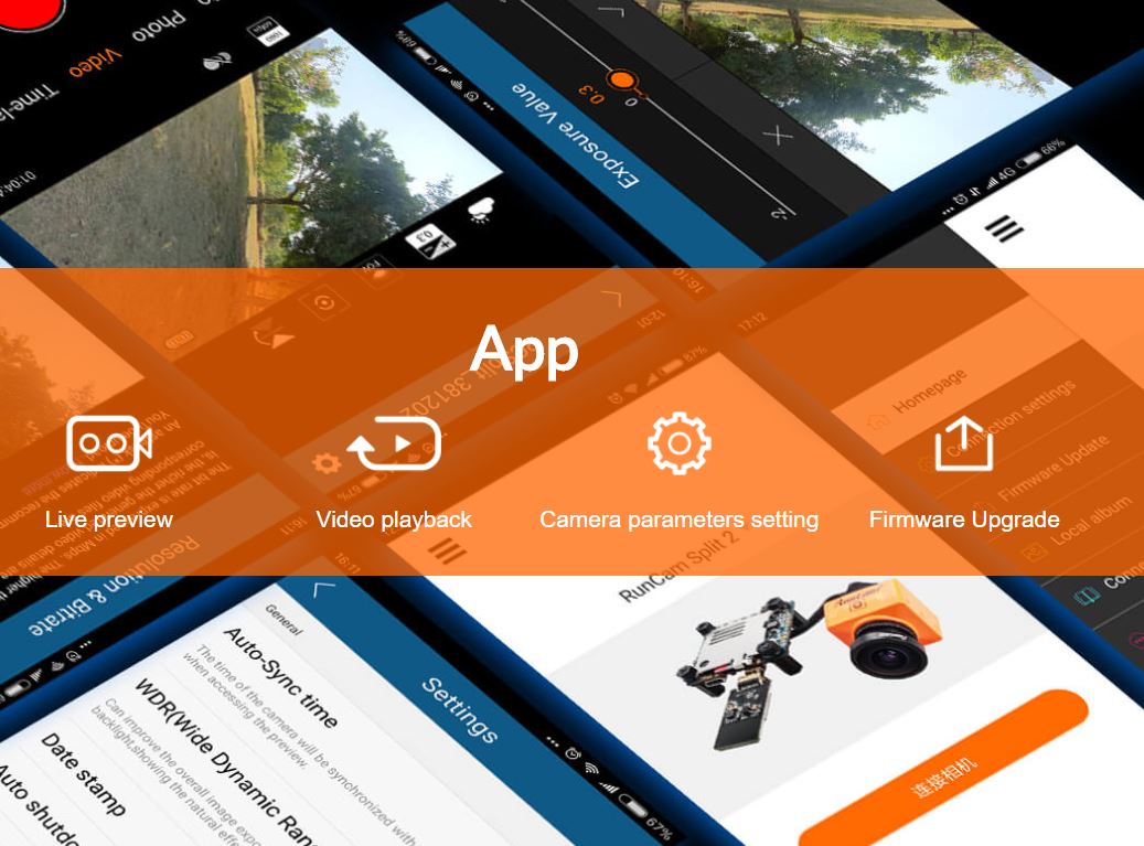 Runcam Split 2 WIFI 1080P 60fps HD Recording Plus WDR FOV 130 Degree Switchable FPV Camera