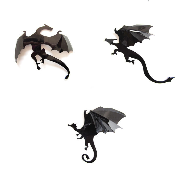 7PCS Halloween Dragon 3D Wall Sticker Waterproof Removeable Stick Art Mural Claw Sticker Home Decor