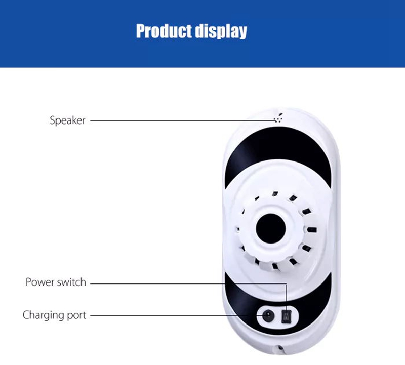 Cop Rose X4 Window Vacuum Cleaner Robot Anti-falling Vacuum Remote Control 650mAh Li-ion Battery -White/US Plug