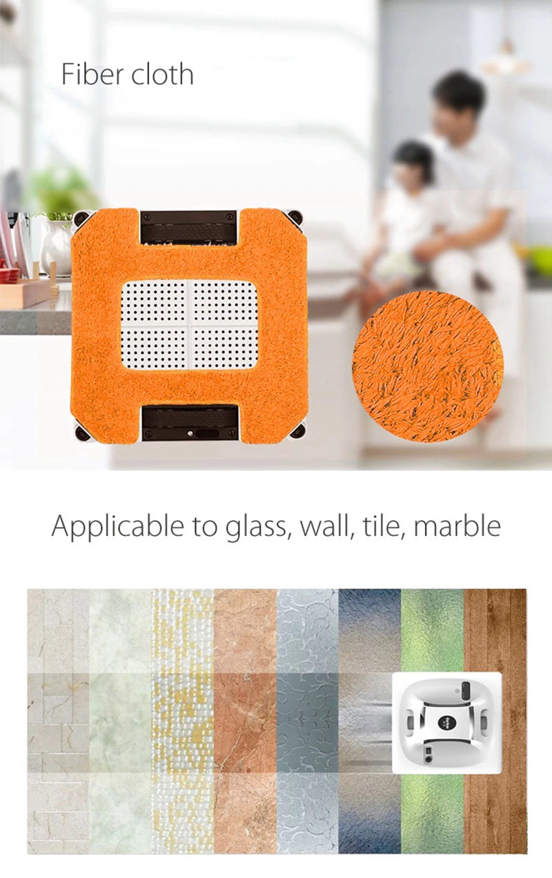 Cop Rose X6 Window Vacuum Cleaner Robot Anti-falling Remote Control 650mAh Li-ion Battery Window Cleaning Robot -White/EU Plug