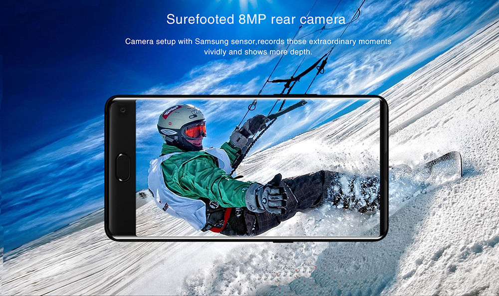 UHANS MX 5.2 Inch Smartphone HD Screen MTK6580 Quad Core 2GB RAM 16GB ROM 8.0MP Cam Android 7.0 Touch ID 3000mAh - Black