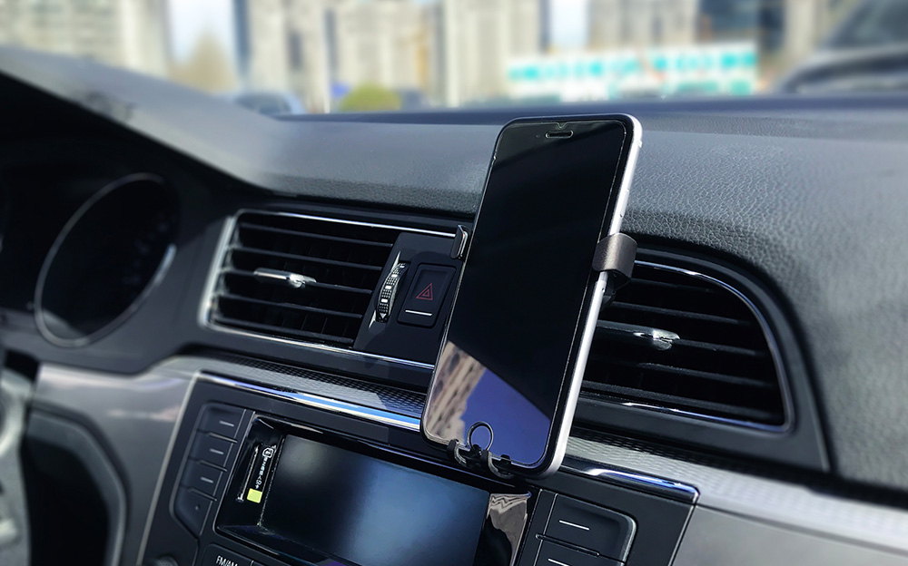 AutoBot T Shaped Universal Air Vent Mobile Phone Holder Automatic Support Car Phone Holder - Black