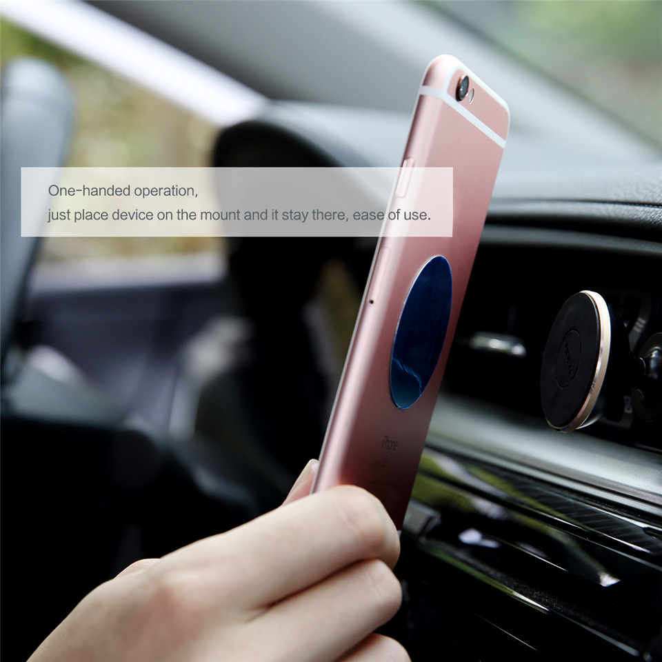 Rock Car Magnetic Phone Stand 360 Degree Rotatable Vehicle Vent Mounted Phone Bracket Holder - Gold