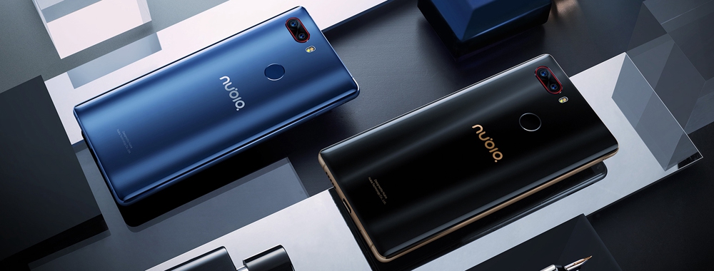 ZTE Nubia Z17S 5.73 Inch 4G LTE Smartphone Snapdragon 835 Octa Core 8GB 128GB Four Cameras Android 7.1 NFC Type-C 26W Flash Charge - Blue