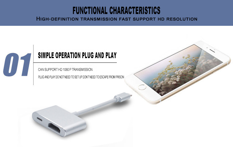L8M HD-Horizon Lightning Digital AV Adapter HD Conversion Lightning to HDMI Output Adapter - White