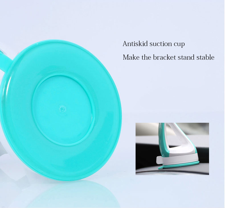 Remax RM-15 Universal Car Phone Holder 360 Degree Rotation Portable Sucking Disc Car Bracket - White + Blue