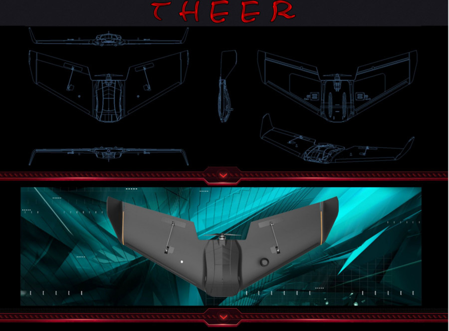 Skyzone THEER FPV Flying Wing 860mm Wingspan EPP RC Airplane with PDB & LED Board - PNP Version