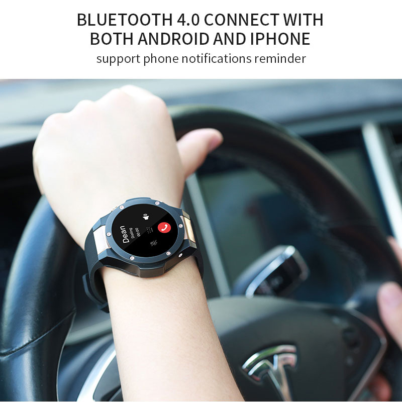 H2 Smart Watch MTK6580 IP68 Waterproof 1.40 inch 400*400 GPS Wifi 3G Heart Rate Monitor 16GB+1G for Android IOS - Black